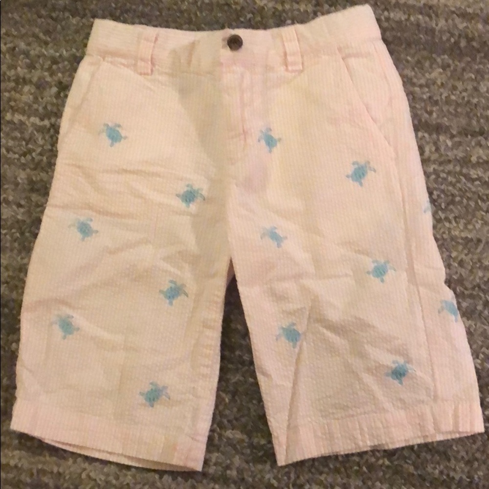 Brooks Brothers Pink seersucker shorts Boys Size 6